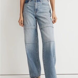 VTG Madewell super wide leg denim jeans high waisted skater light medium wash